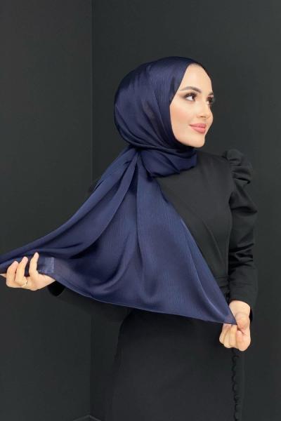 Abiye Janjan Parlak Şal Koyu Lacivert