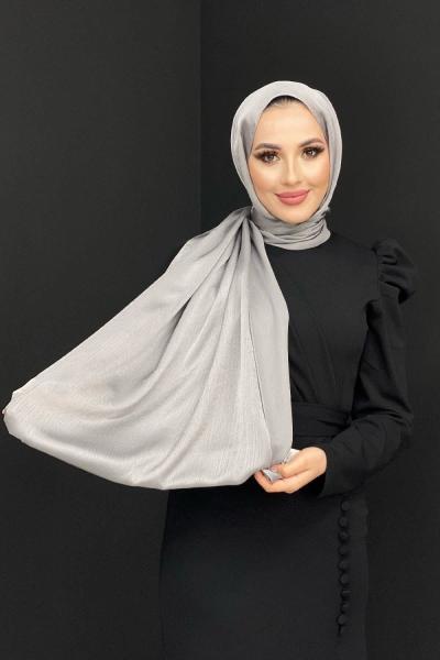 Abiye Janjan Parlak Şal Koyu Gri