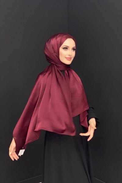 Abiye Janjan Parlak Şal Bordo