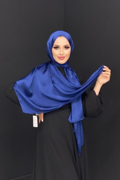 Abiye Janjan Parlak Şal Lacivert