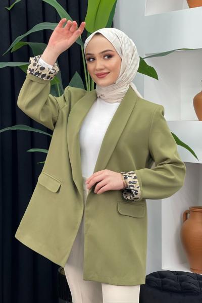 Adil Leopar Ceket Fıstık Yeşili