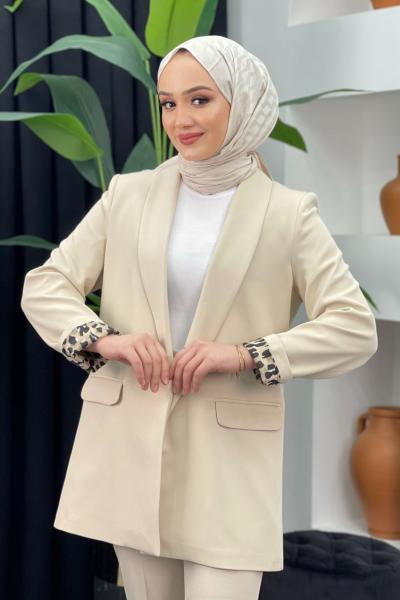 Adil Leopar Ceket Taş Rengi