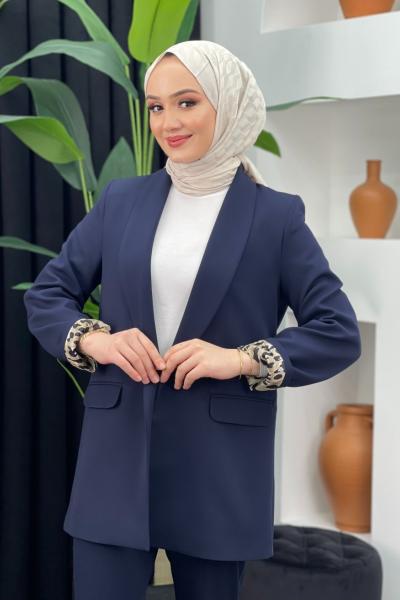 Adil Leopar Ceket Lacivert