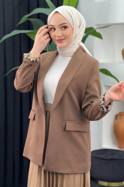 Adil Leopar Ceket Kahverengi