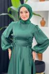 Afra Saten Elbise Zümrüt