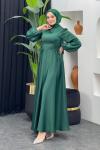 Afra Saten Elbise Zümrüt