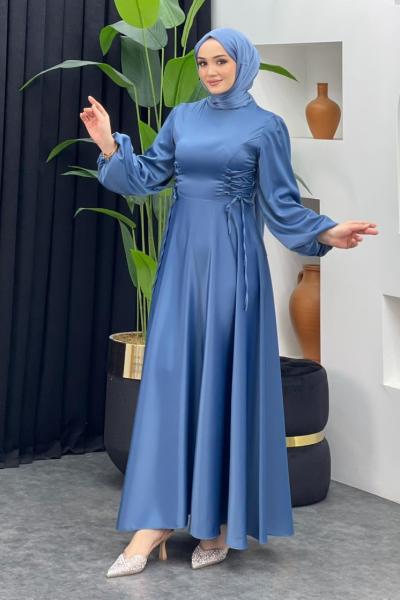 Afra Saten Elbise Bebe Mavisi