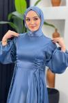 Afra Saten Elbise Bebe Mavisi