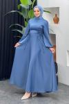 Afra Saten Elbise Bebe Mavisi
