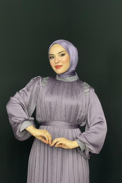 Ahu Taşlı Abiye Lila