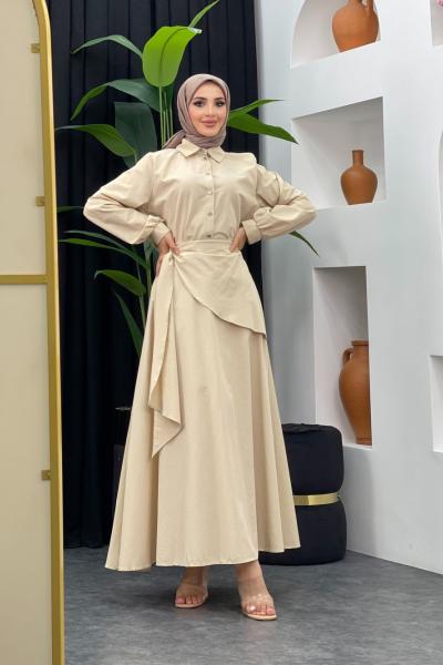 Alara Etekli Takım Taş Rengi