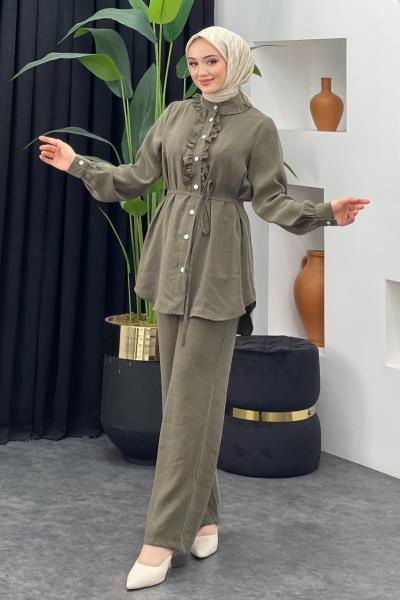 Alçin Pantolonlu Takım Asker Yeşili