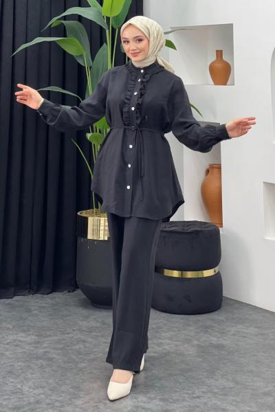 Alçin Pantolonlu Takım Siyah