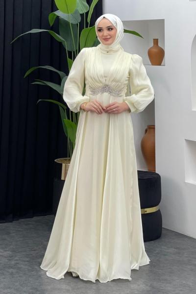 Aleyna Abiye Ekru/Beyaz