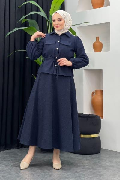 Anka Tüvit Etekli Takım Lacivert