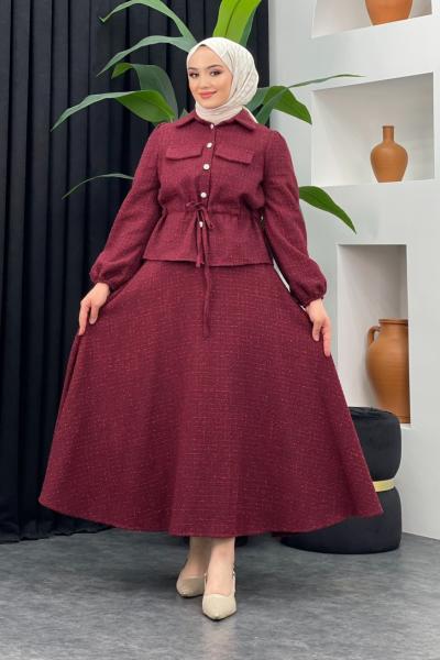 Anka Tüvit Etekli Takım Bordo