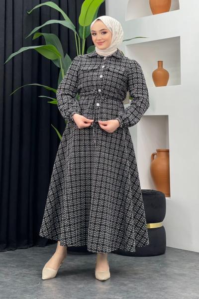 Anka Tüvit Etekli Takım Siyah / Beyaz