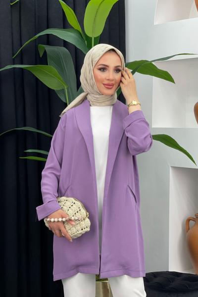 Ayrobin Şal Yaka Pelerin Lila