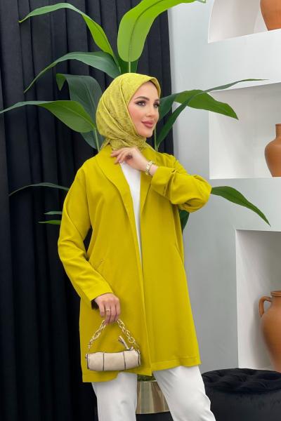 Ayrobin Şal Yaka Pelerin Yağ Yeşili