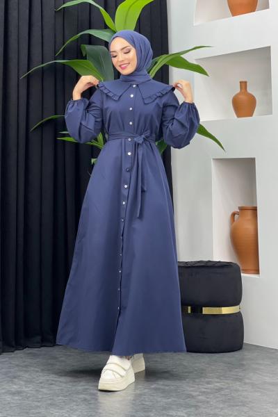 Bebe Yaka Elbise Lacivert