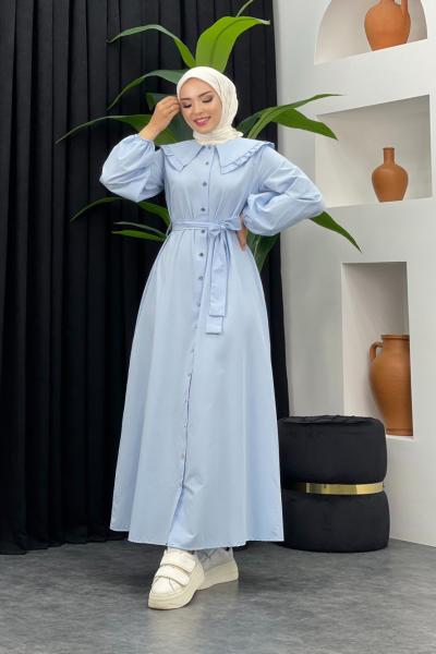 Bebe Yaka Elbise Bebe Mavisi