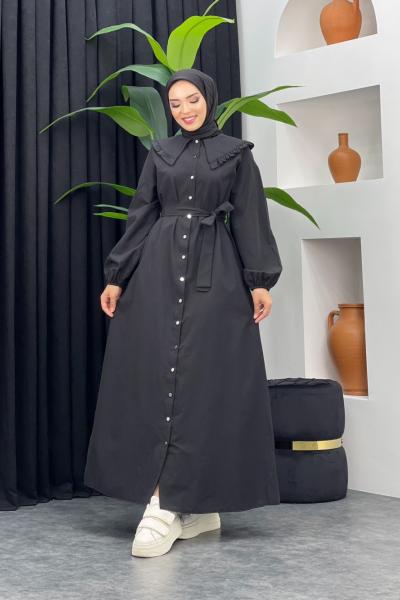 Bebe Yaka Elbise Siyah