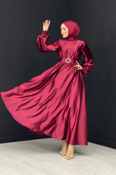 Bengisu Parlak Elbise Bordo