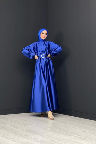 Bengisu Parlak Elbise Saks Mavisi