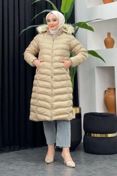 Beyza Şişme Mont Bej