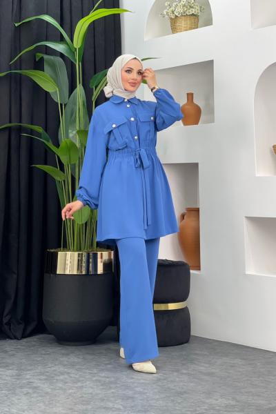 Buğlem Pantolonlu Takım Bebe Mavisi