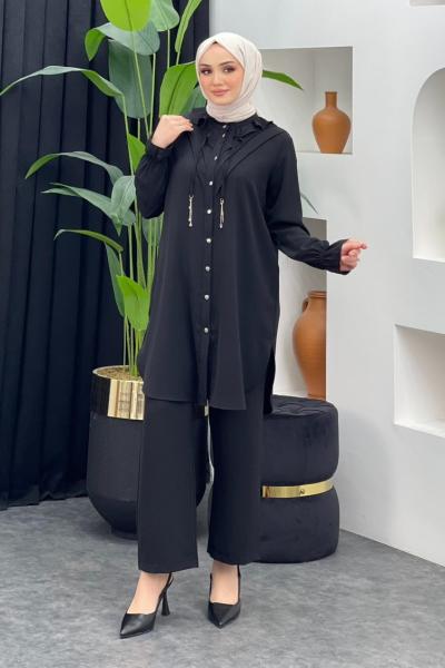 Çağla Pantolonlu Takım Siyah