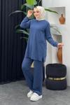 Cebi Taş Detaylı Takım İndigo Mavisi