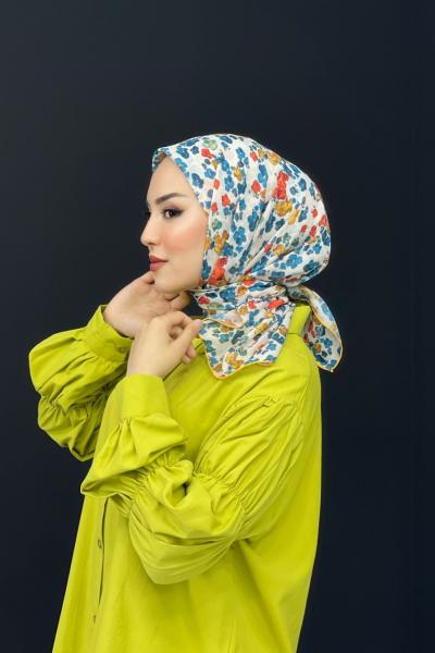 Çiçekli Eşarp Zümrüt