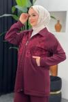 Çiçekli Oysho Takım Bordo