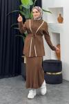 Cihan Hırkalı Elbise Kahverengi