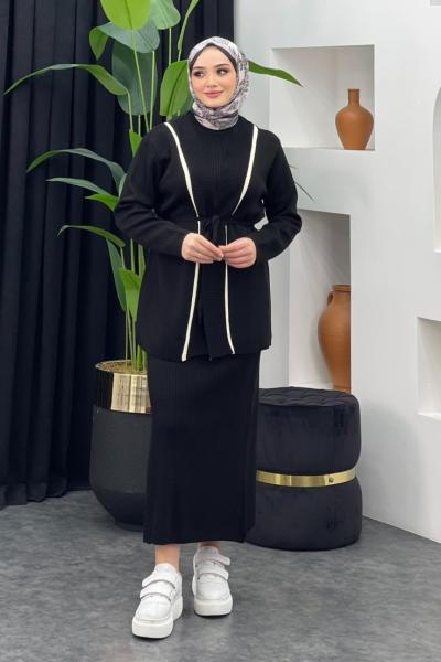 Cihan Hırkalı Elbise Siyah