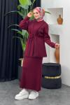 Cihan Hırkalı Elbise Bordo