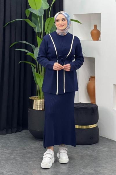 Cihan Hırkalı Elbise Lacivert