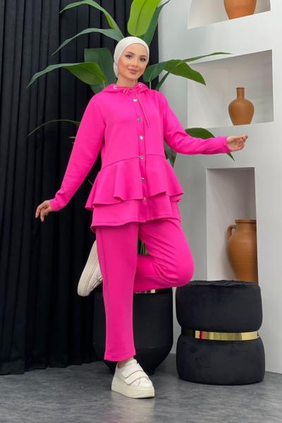 Çıt Çıtlı Scuba Takım Fuşya