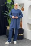 Çıtçıt Detaylı Takım İndigo Mavisi