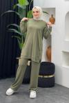 Çıtçıt Detaylı Takım Haki Yeşili
