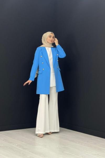 Cool Blazer Ceket Mavi