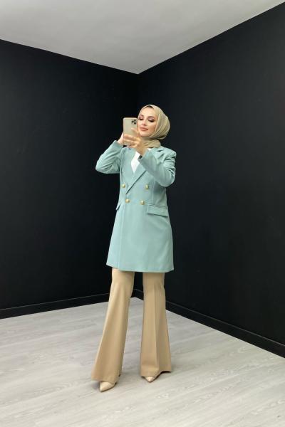 Cool Blazer Ceket Mint Yeşili