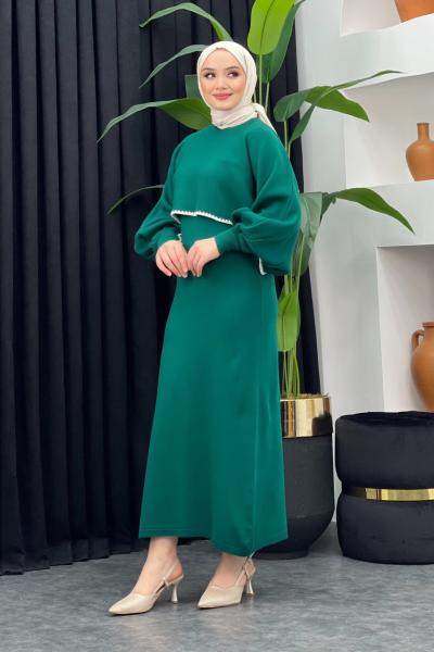 Croplu Elbise Zümrüt