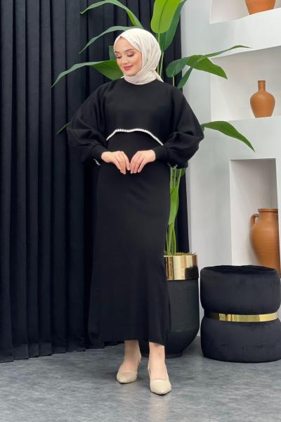 Croplu Elbise Siyah