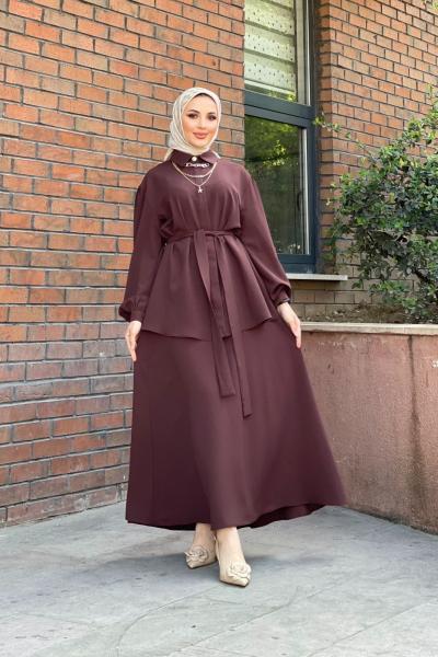 Deniz Etekli Takım Kahverengi