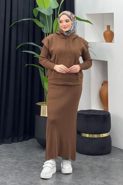 Deren Elbise Kahverengi