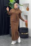 Deren Elbise Kahverengi