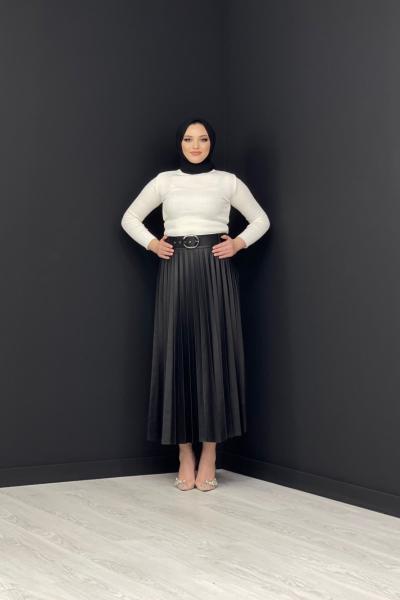 Deri Etek Siyah