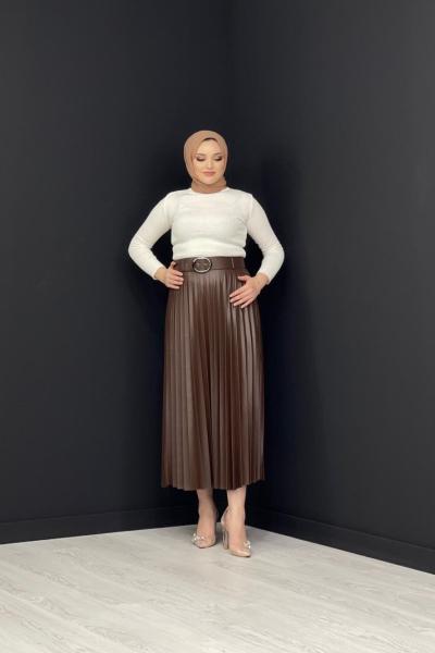 Deri Etek Kahverengi